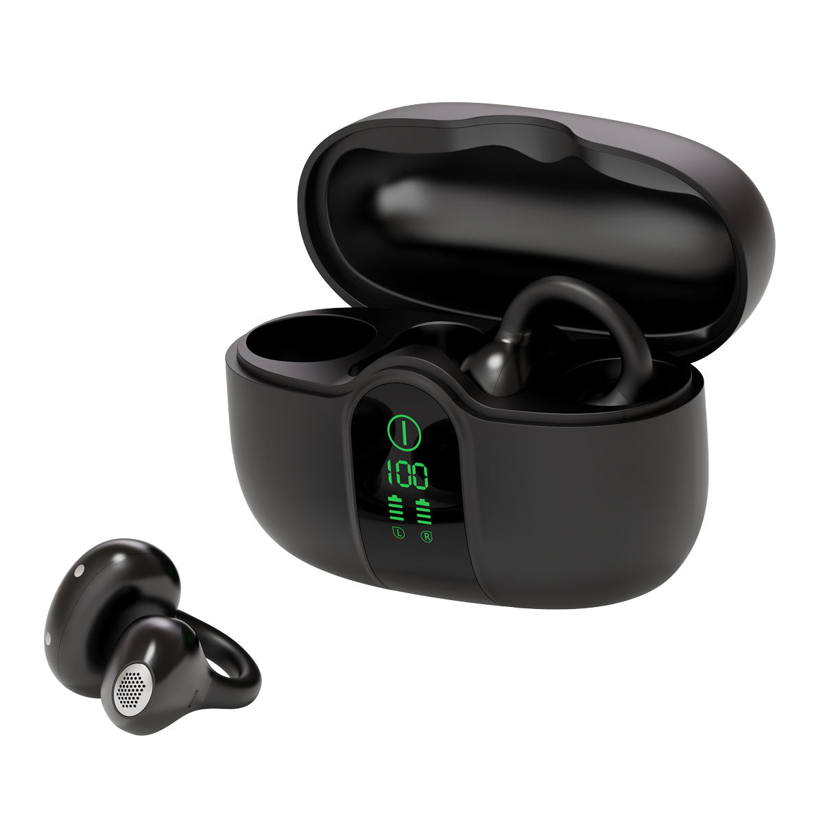 Blackview AirBuds 15 - Auricolari OWS con clip, display LED e Bluetooth 6.0, resistenti all'acqua con certificazione IPX5.