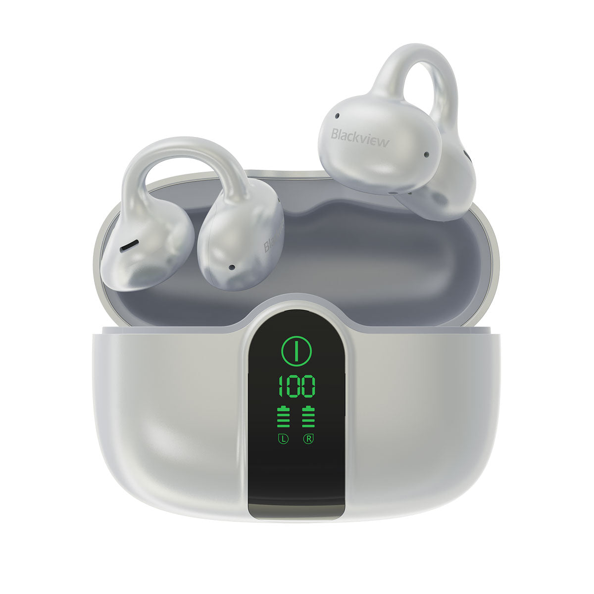 Blackview AirBuds 15 - Auricolari OWS con clip, display LED e Bluetooth 6.0, resistenti all'acqua con certificazione IPX5.