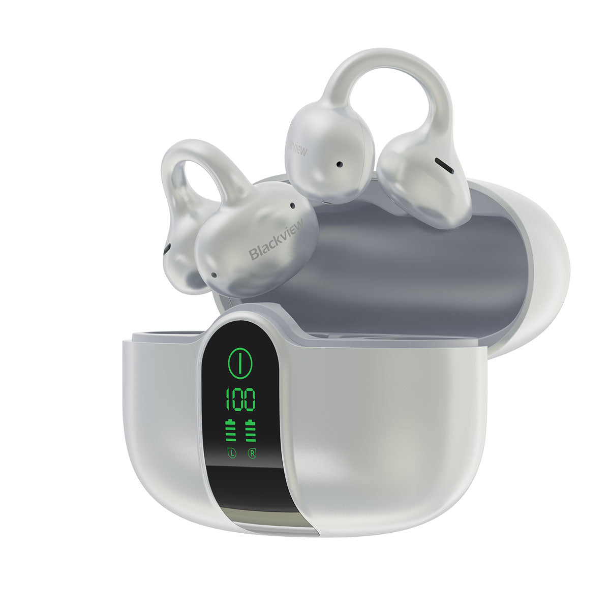 Blackview AirBuds 15 - Auricolari OWS con clip, display LED e Bluetooth 6.0, resistenti all'acqua con certificazione IPX5.