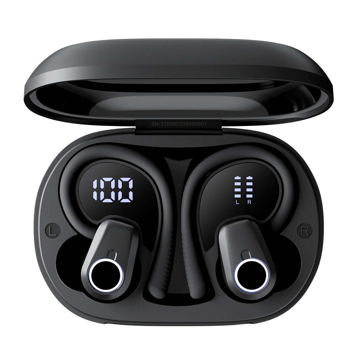 Blackview AirBuds 60 - Auricolari TWS semi-in-ear Bluetooth 5.3 impermeabili IPX4 con ganci per le orecchie