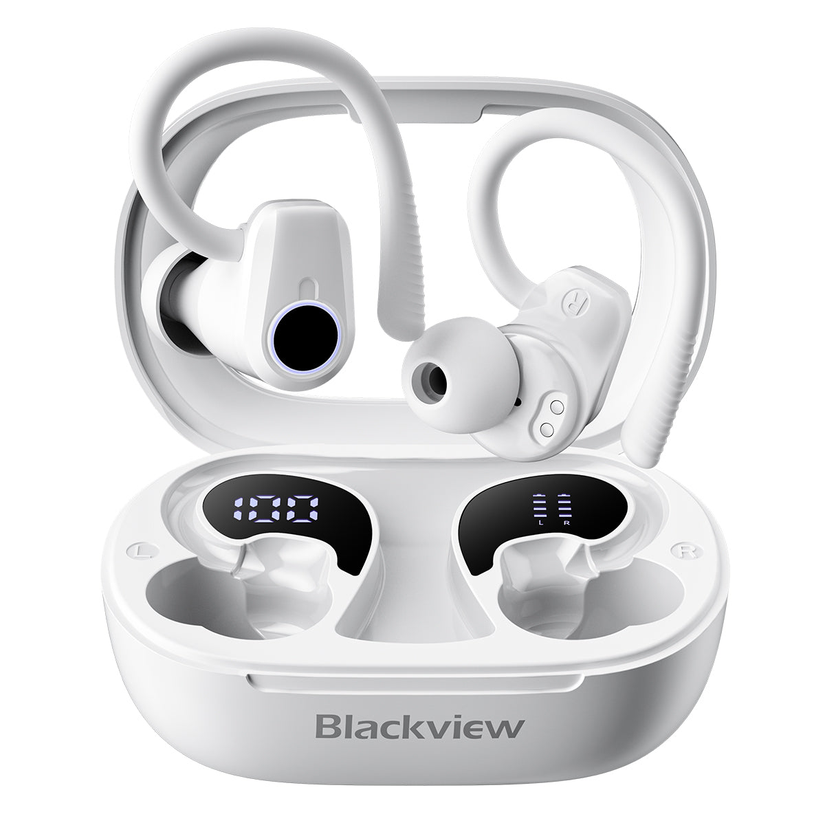 Blackview AirBuds 60 - Auricolari TWS semi-in-ear Bluetooth 5.3 impermeabili IPX4 con ganci per le orecchie