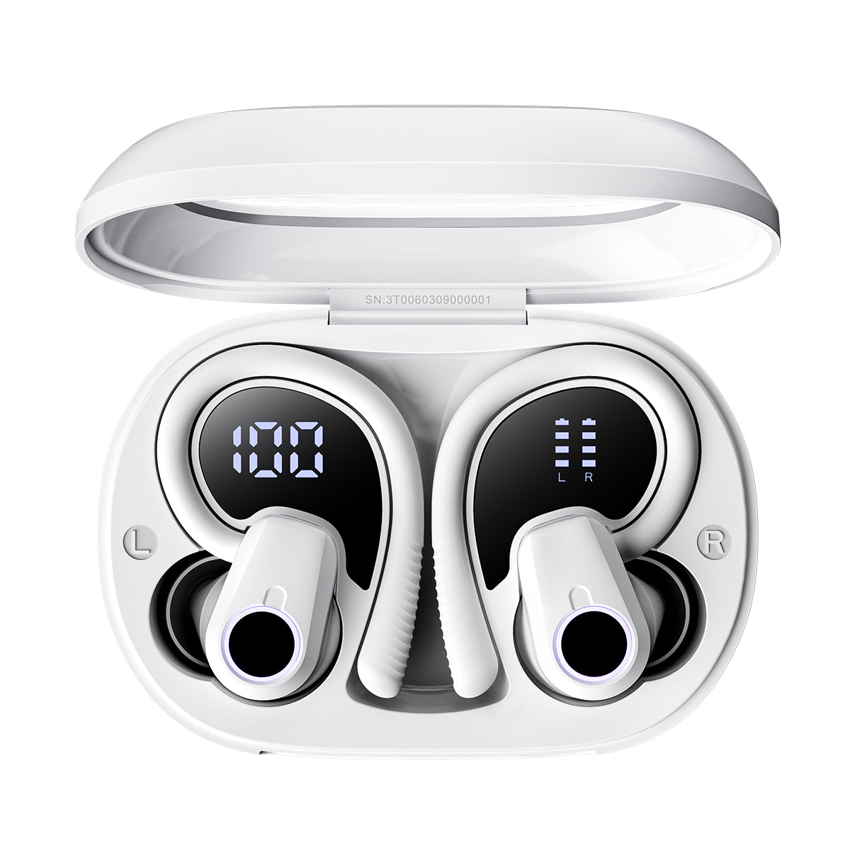 Blackview AirBuds 60 - Auricolari TWS semi-in-ear Bluetooth 5.3 impermeabili IPX4 con ganci per le orecchie