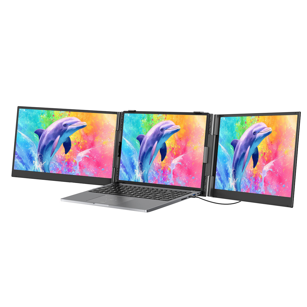 Blackview DCM8 Pro - Doppio Schermo Esterno Portatile 15,3" per Laptop – Monitor 2-in-1 con 2 Porte USB-C, Display Full HD IPS