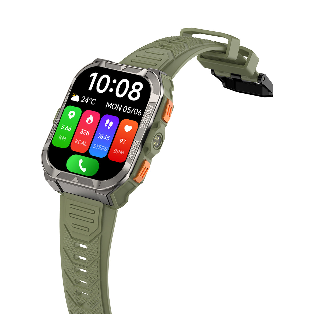 Blackview W80 Pro - Orologio intelligente per sport all'aria aperta con torcia LED integrata da 1,91 pollici e GPS da 900 mAh