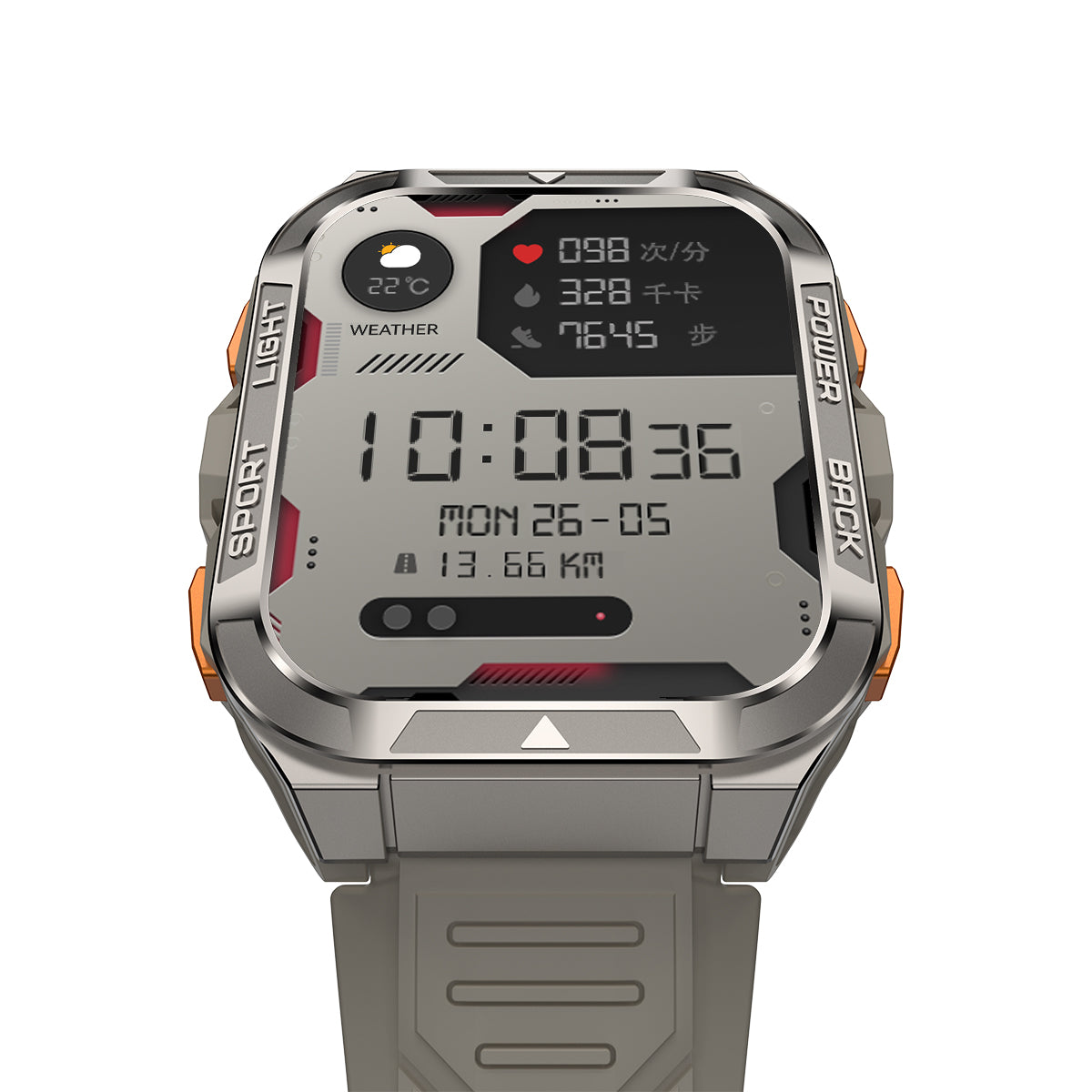 Blackview W80 Pro - Orologio intelligente per sport all'aria aperta con torcia LED integrata da 1,91 pollici e GPS da 900 mAh