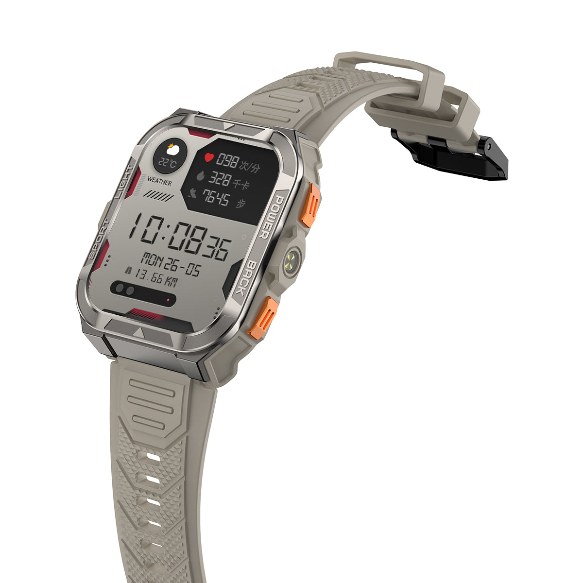 Blackview W80 Pro - Orologio intelligente per sport all'aria aperta con torcia LED integrata da 1,91 pollici e GPS da 900 mAh