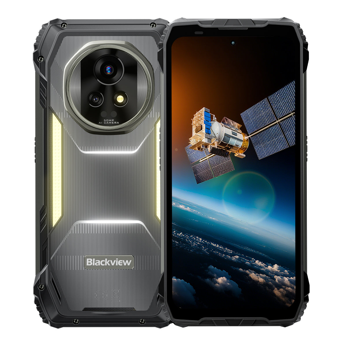 Blackview XPLORE 2 Satellite - Cellulare 5G AI Rugged con display AMOLED 3.2K da 6,73" 12+256 GB/16+1 TB 20000 mAh e luce da campeggio integrata