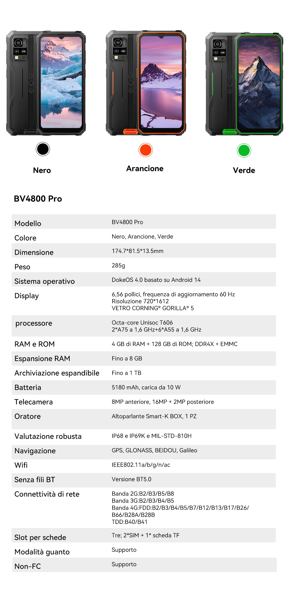 Telefono robusto Blackview BV4800 Pro