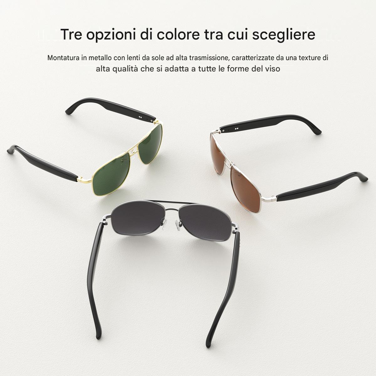 Occhiali intelligenti Blackview D1 Pro IP54 impermeabili per esterni, eleganti e con protezione UV.