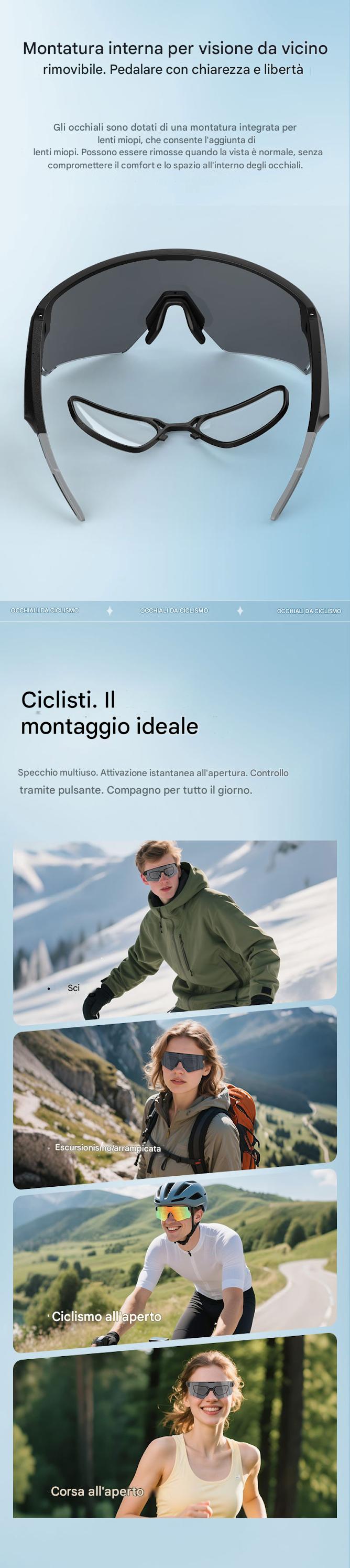 Occhiali intelligenti UV Blackview D2 per sport all'aria aperta