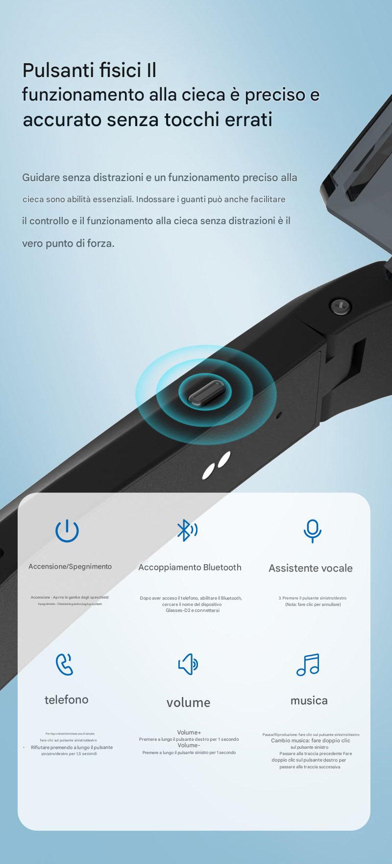 Occhiali intelligenti UV Blackview D2 per sport all'aria aperta