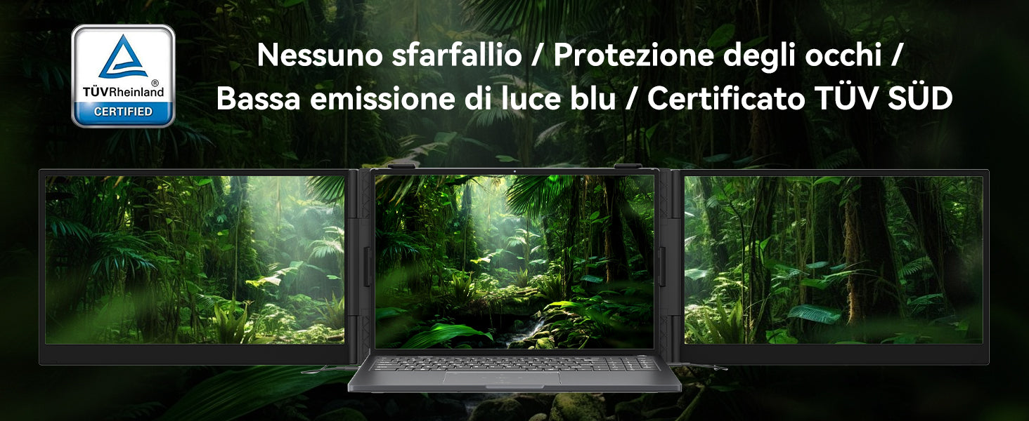 Blackview DCM6 Pro, estensore per doppio monitor da 14 pollici per laptop.