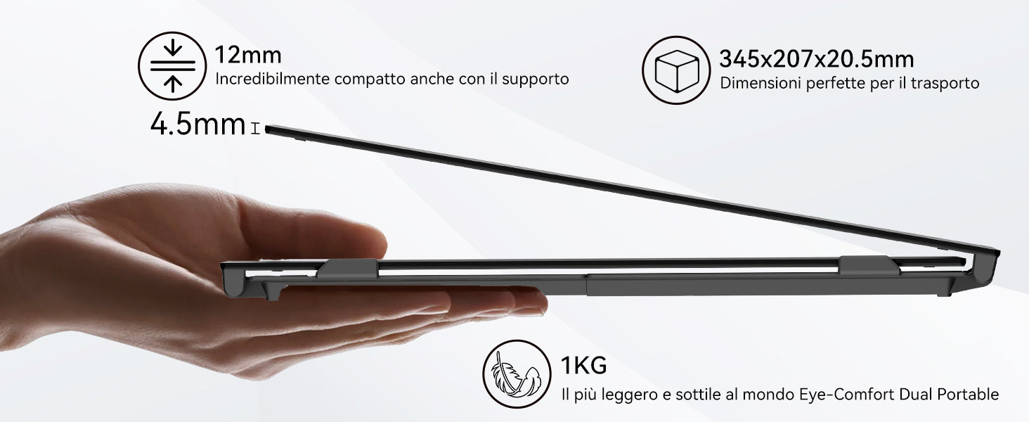 Blackview DCM6 Pro, estensore per doppio monitor da 14 pollici per laptop.