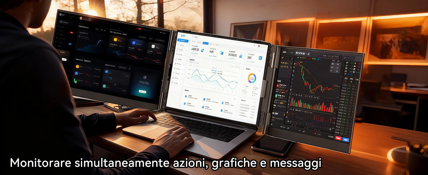 Blackview DCM6 Pro, estensore per doppio monitor da 14 pollici per laptop.