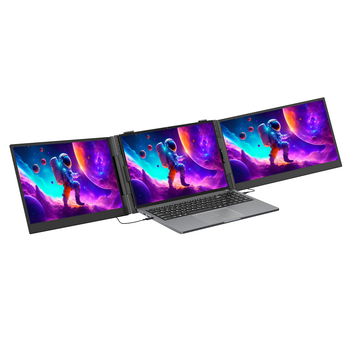 Blackview DCM8 - Estensore portatile per schermo di laptop con doppio monitor da 15,3 pollici e altoparlante integrato.