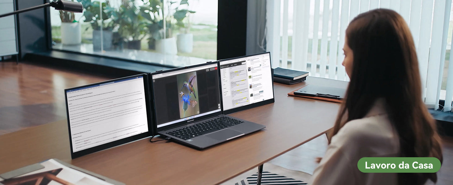 Blackview DCM8 Pro, estensore per doppio monitor da 15,6 pollici per laptop.