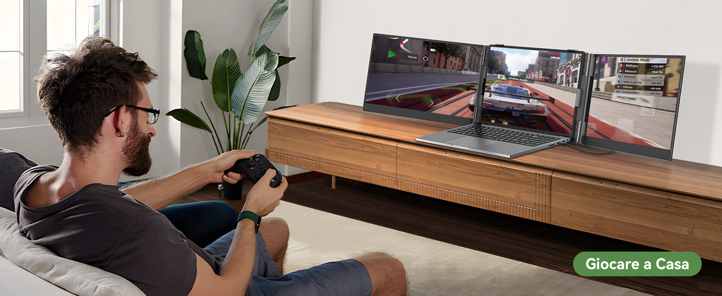 Blackview DCM8 Pro, estensore per doppio monitor da 15,6 pollici per laptop.