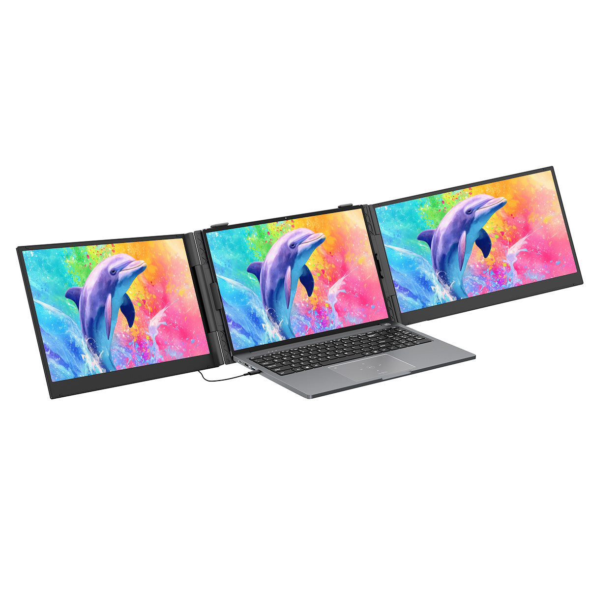 Blackview DCM8 Pro - Doppio Schermo Esterno Portatile 15,3" per Laptop – Monitor 2-in-1 con 2 Porte USB-C, Display Full HD IPS
