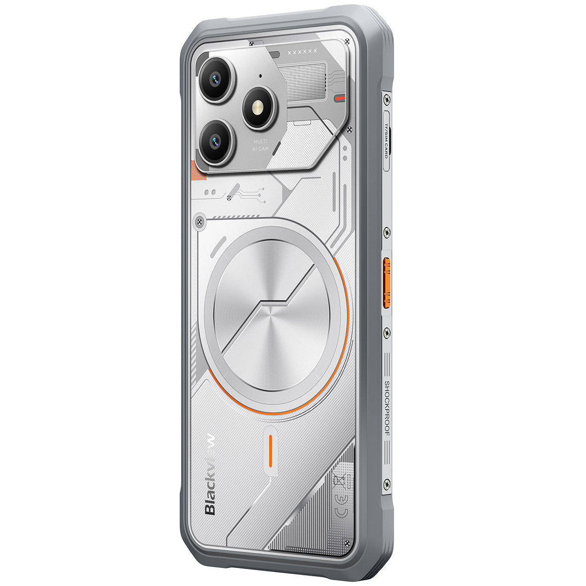 Blackview FORT 100 - Cellulare Robusto 4G Sottile 6,56" – Processore MediaTek Helio G81, 8+128 GB, Batteria 5000 mAh, Fotocamera Doppia 16+13 MP