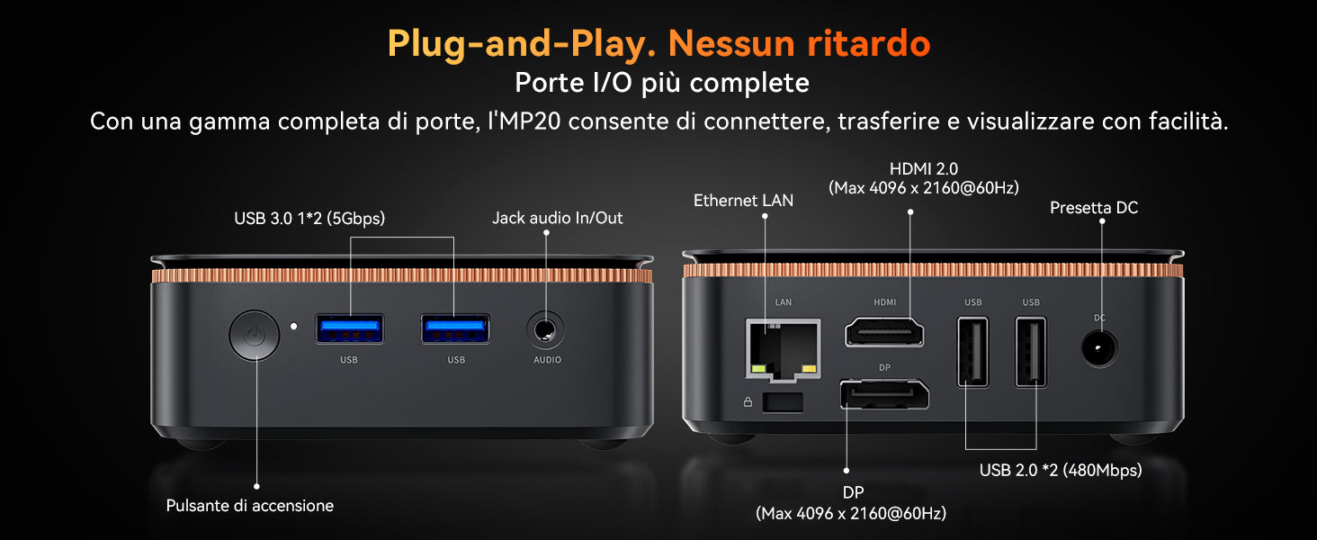 Mini PC Blackview MP20 con CPU AMD e Windows 11 Pro