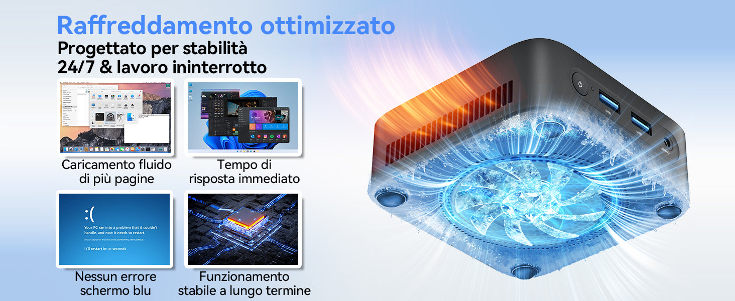 Mini PC Blackview MP50 con 16+512GB, processore AMD Ryzen 5 3500U, SSD DDR4 M.2 e sistema operativo Windows 11 Pro