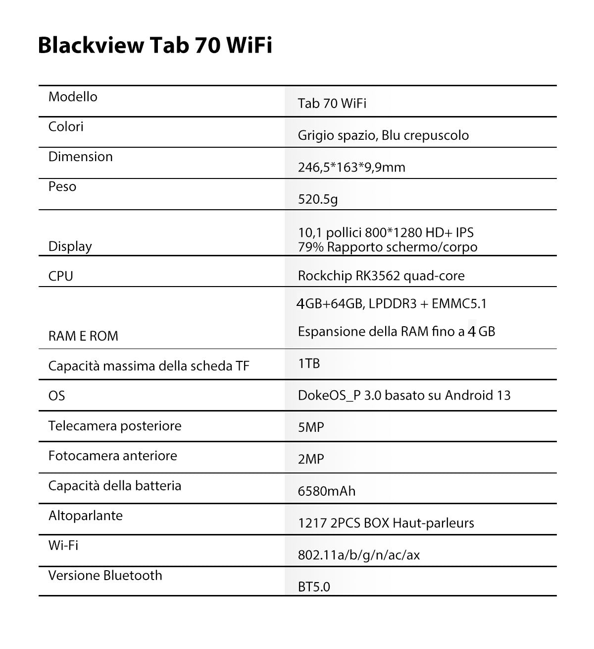 Blackview Tab 70 Wifi