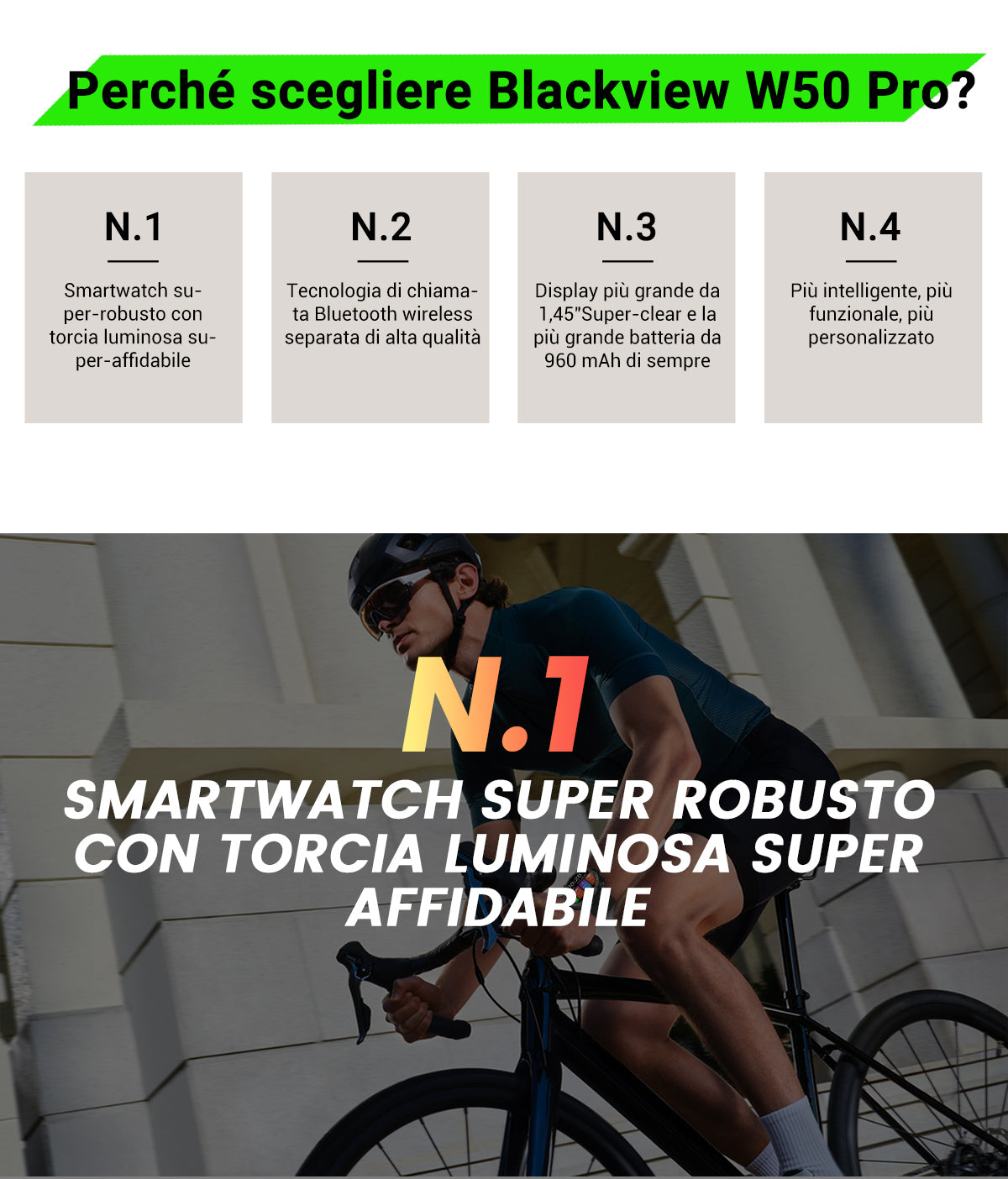 Orologio intelligente robusto Blackview W50 Pro