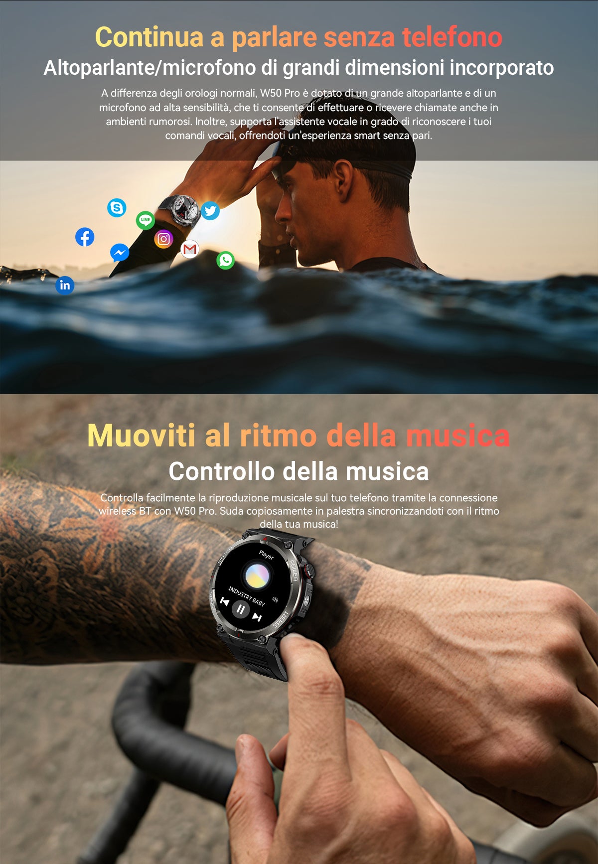 Orologio intelligente robusto Blackview W50 Pro