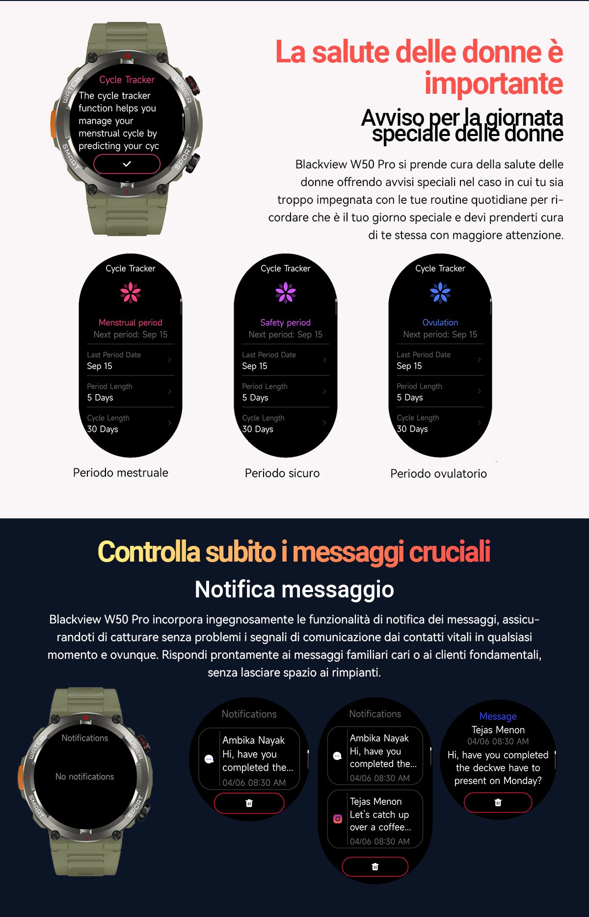 Orologio intelligente robusto Blackview W50 Pro