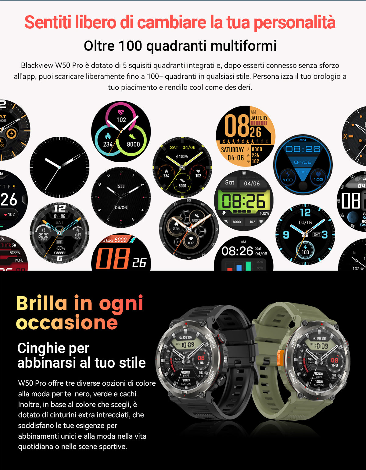 Orologio intelligente robusto Blackview W50 Pro