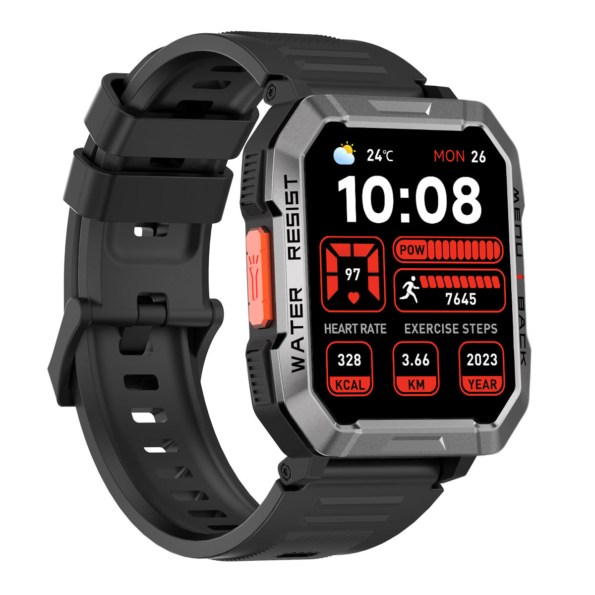 Blackview W60 - Orologio intelligente da esterno Campass con torcia LED da 2,01 pollici 900mAh
