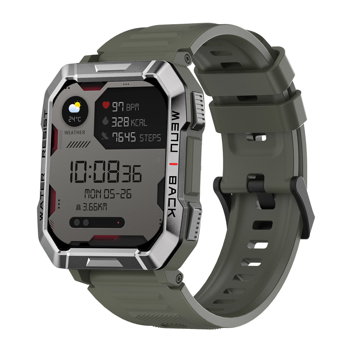 Blackview W60 - Orologio intelligente da esterno Campass con torcia LED da 2,01 pollici 900mAh