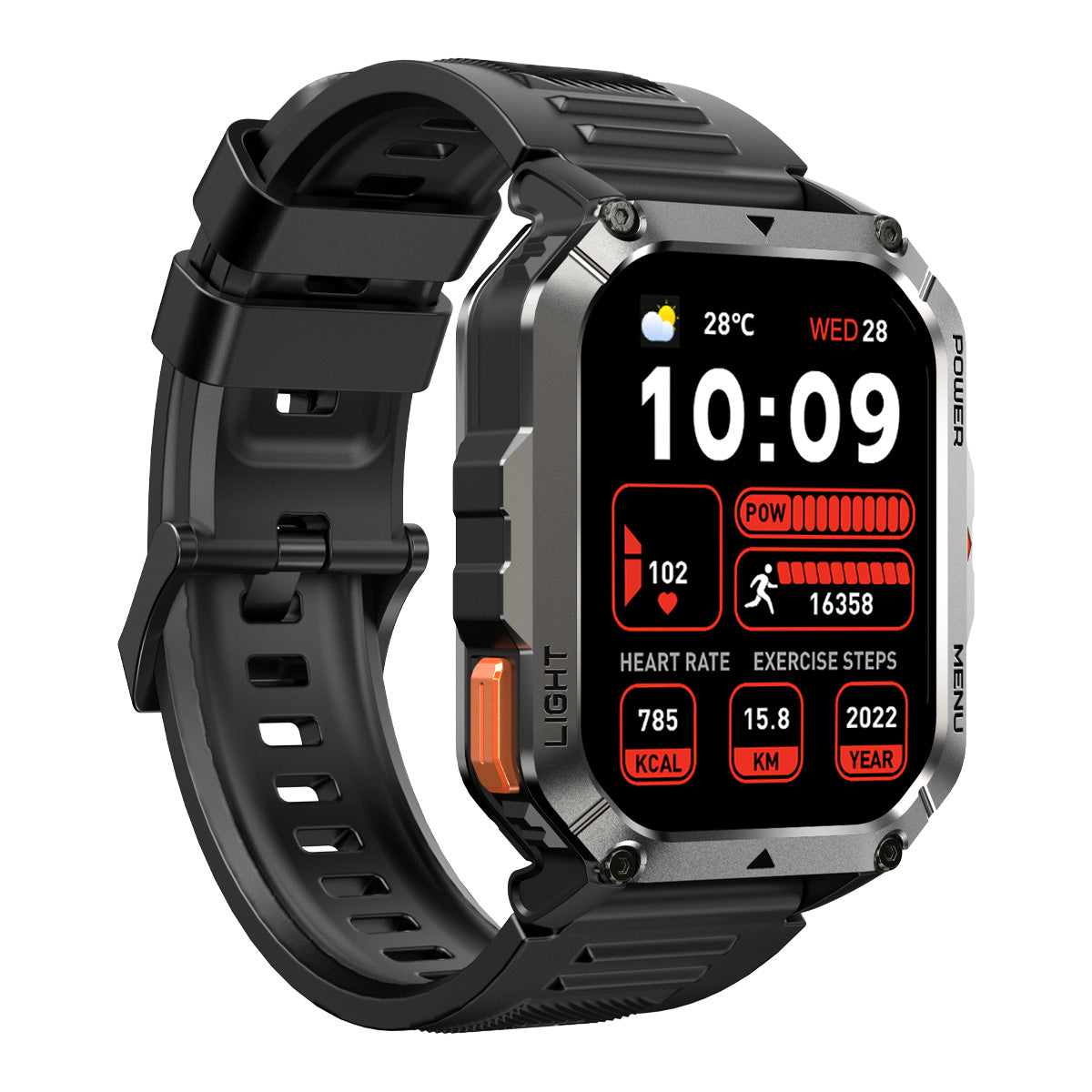 Blackview W70 Pro - Orologio intelligente per sport all'aria aperta con torcia LED integrata da 2,01 pollici e 900 mAh