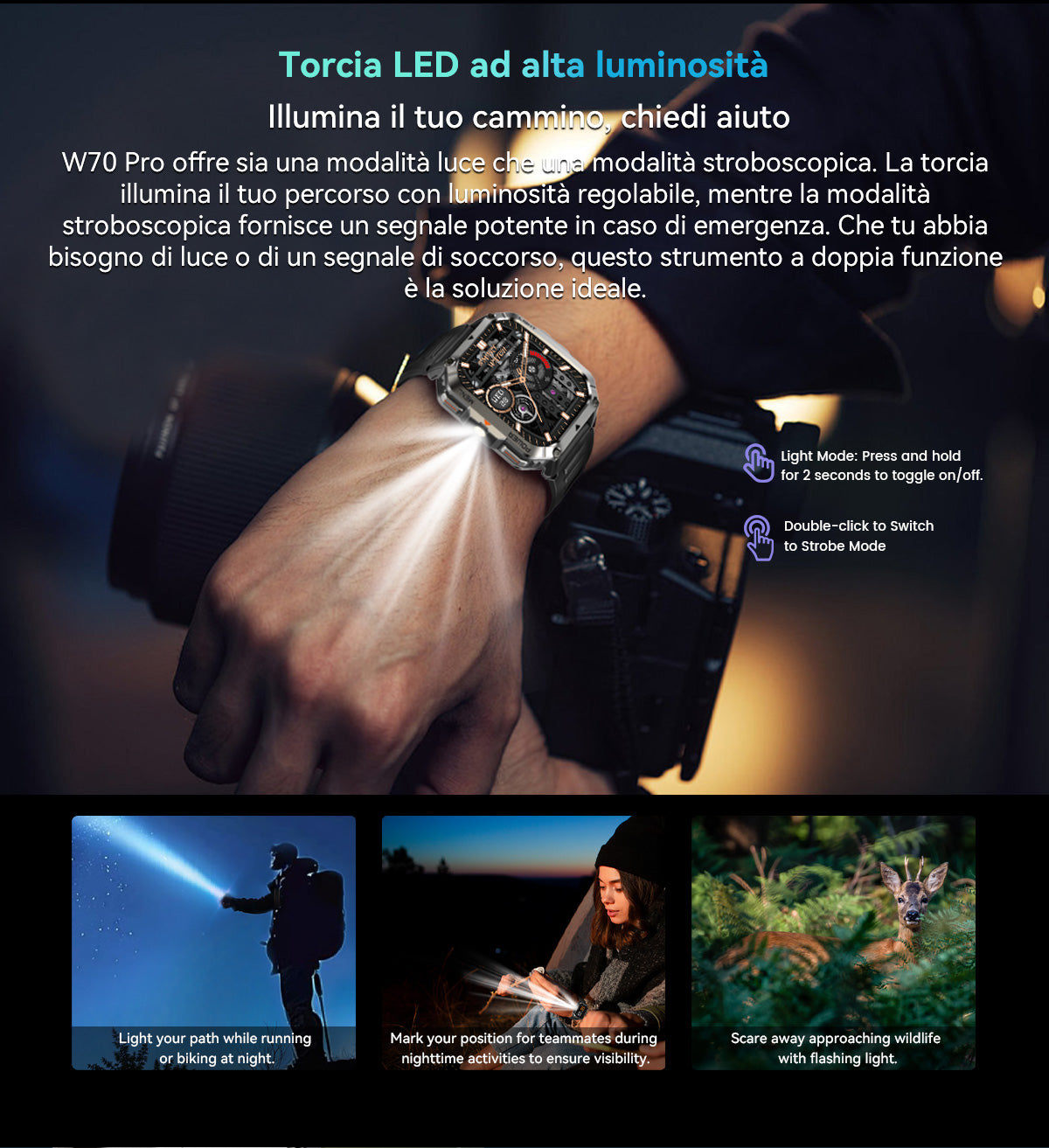 Orologio intelligente per sport all'aria aperta Blackview W70 Pro