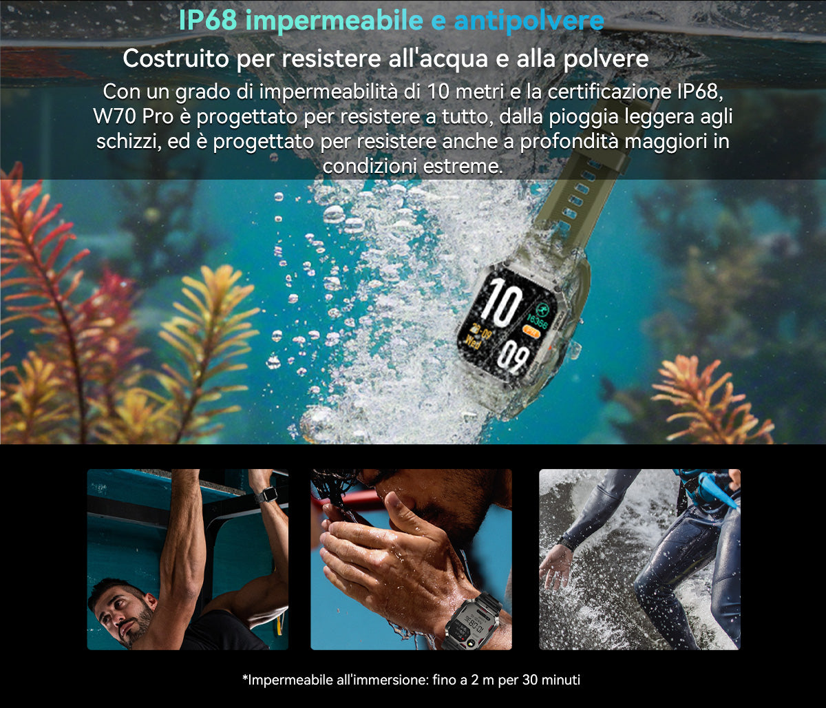 Orologio intelligente per sport all'aria aperta Blackview W70 Pro