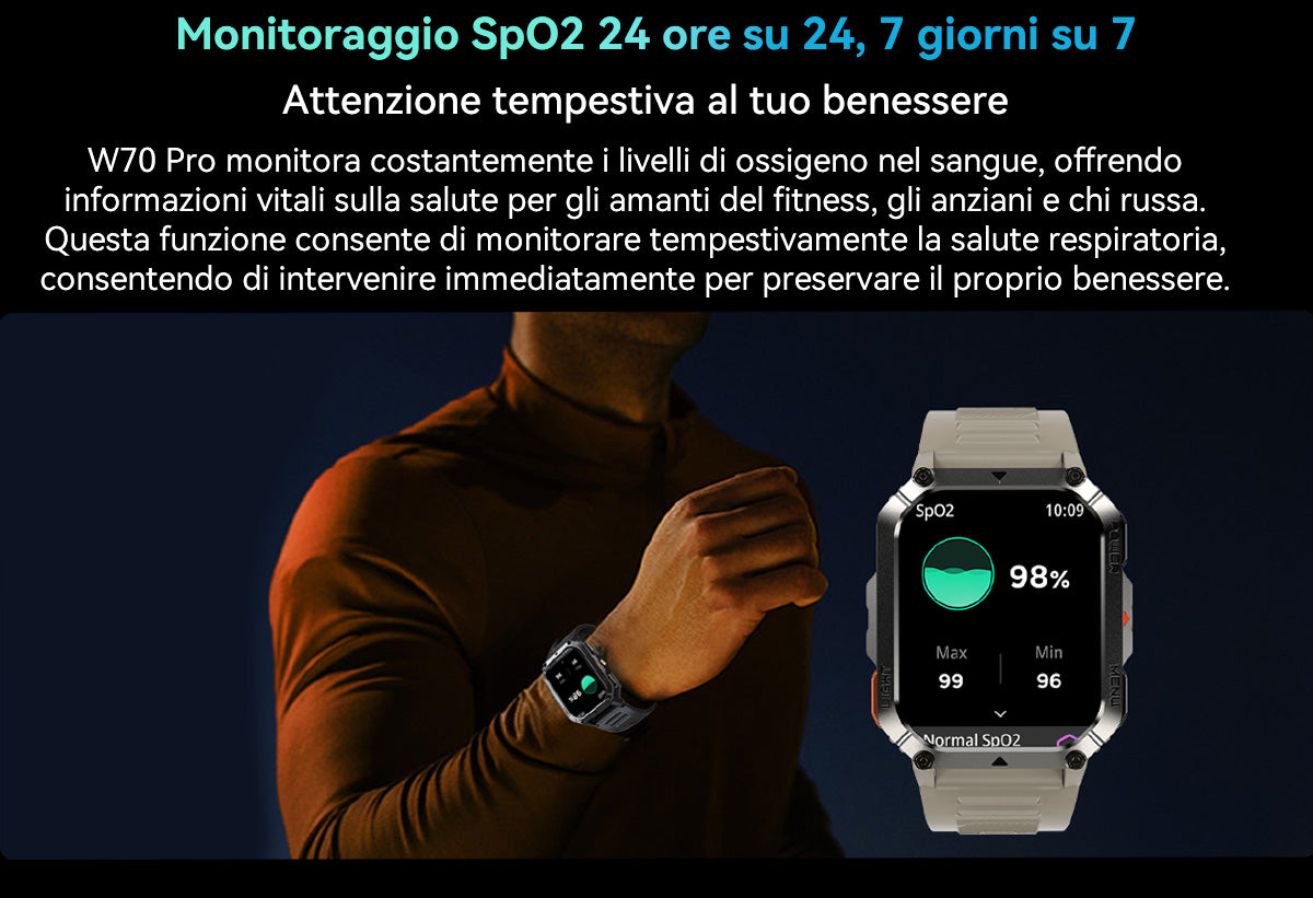 Orologio intelligente per sport all'aria aperta Blackview W70 Pro