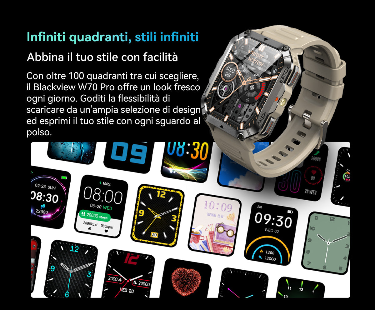 Orologio intelligente per sport all'aria aperta Blackview W70 Pro