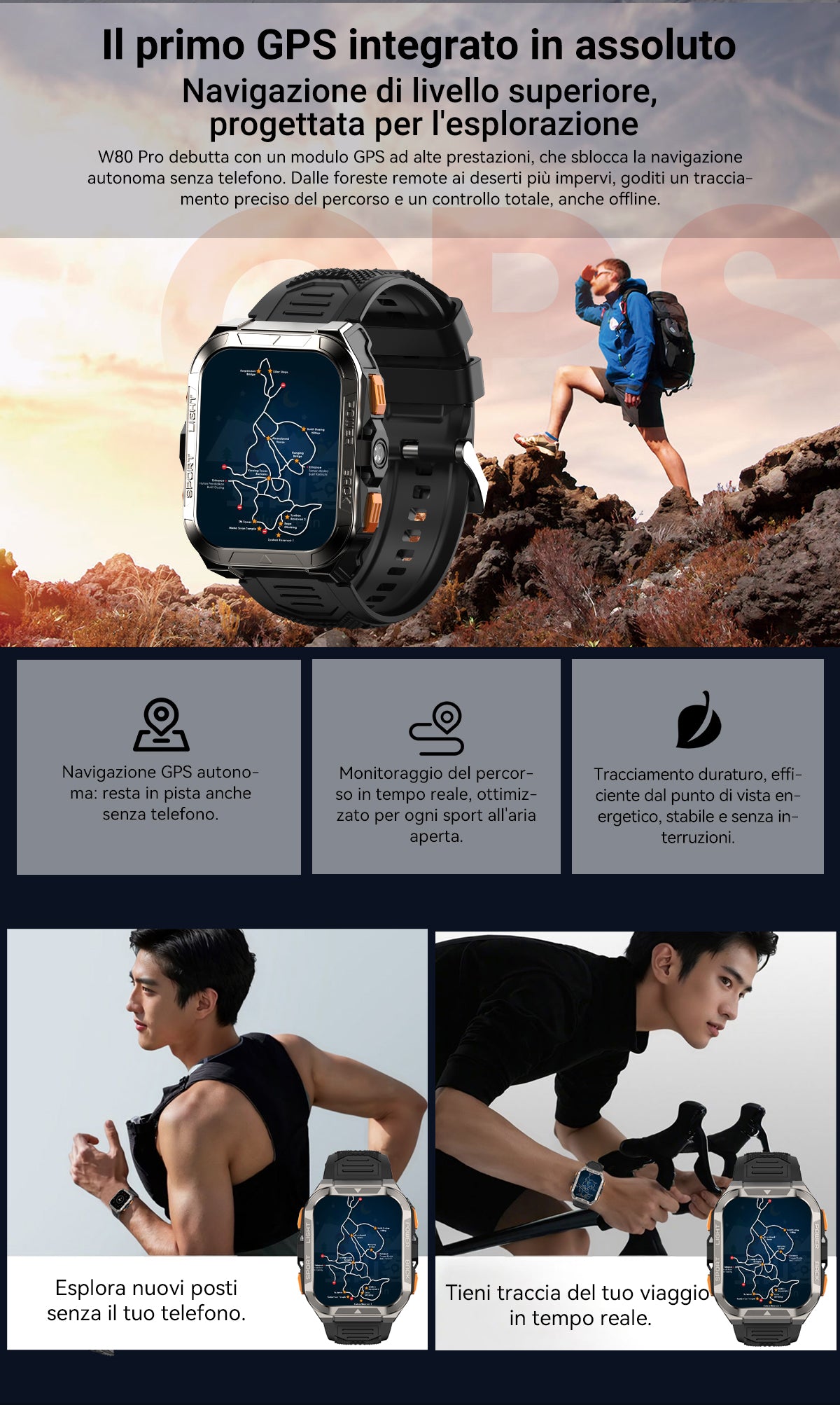 Smartwatch GPS Blackview W80 Pro per sport all'aria aperta