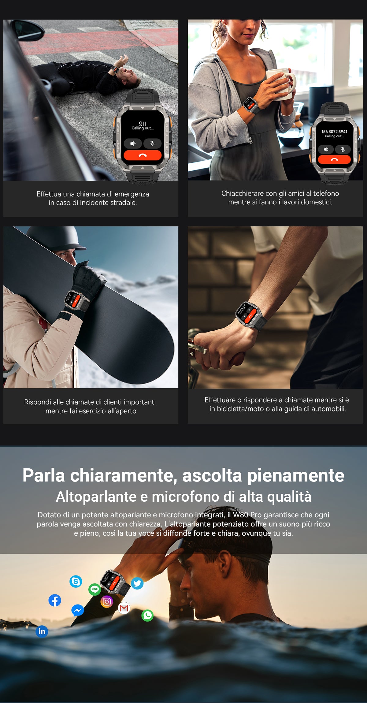 Smartwatch GPS Blackview W80 Pro per sport all'aria aperta