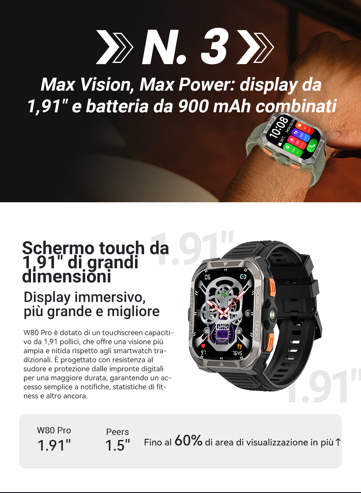 Smartwatch GPS Blackview W80 Pro per sport all'aria aperta