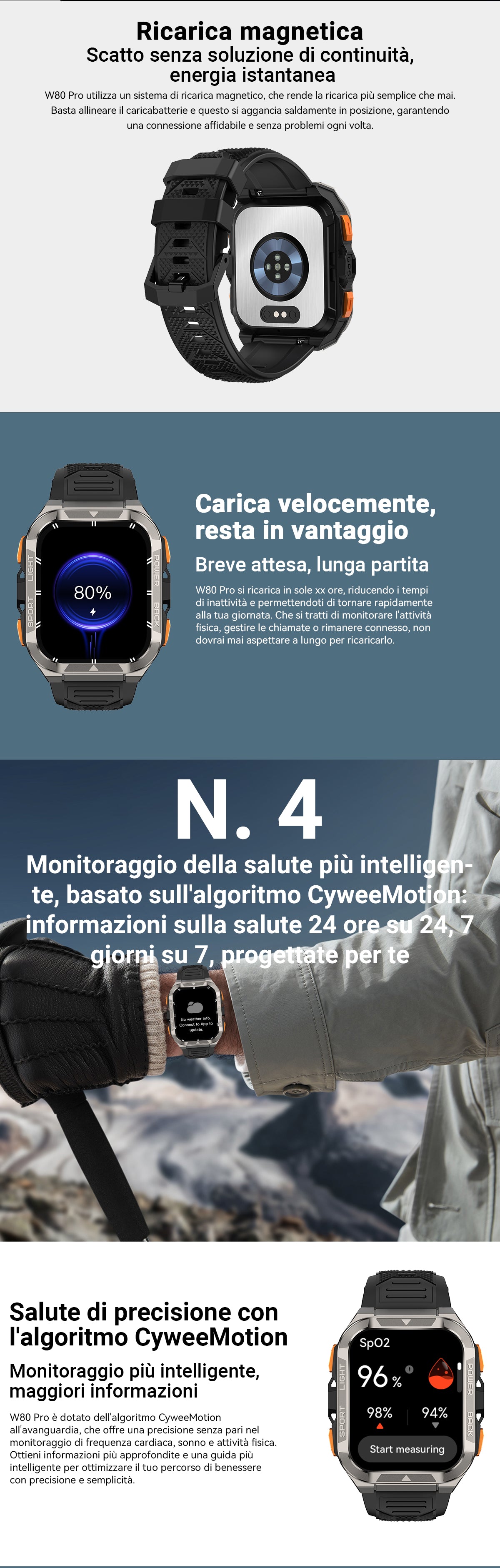 Smartwatch GPS Blackview W80 Pro per sport all'aria aperta