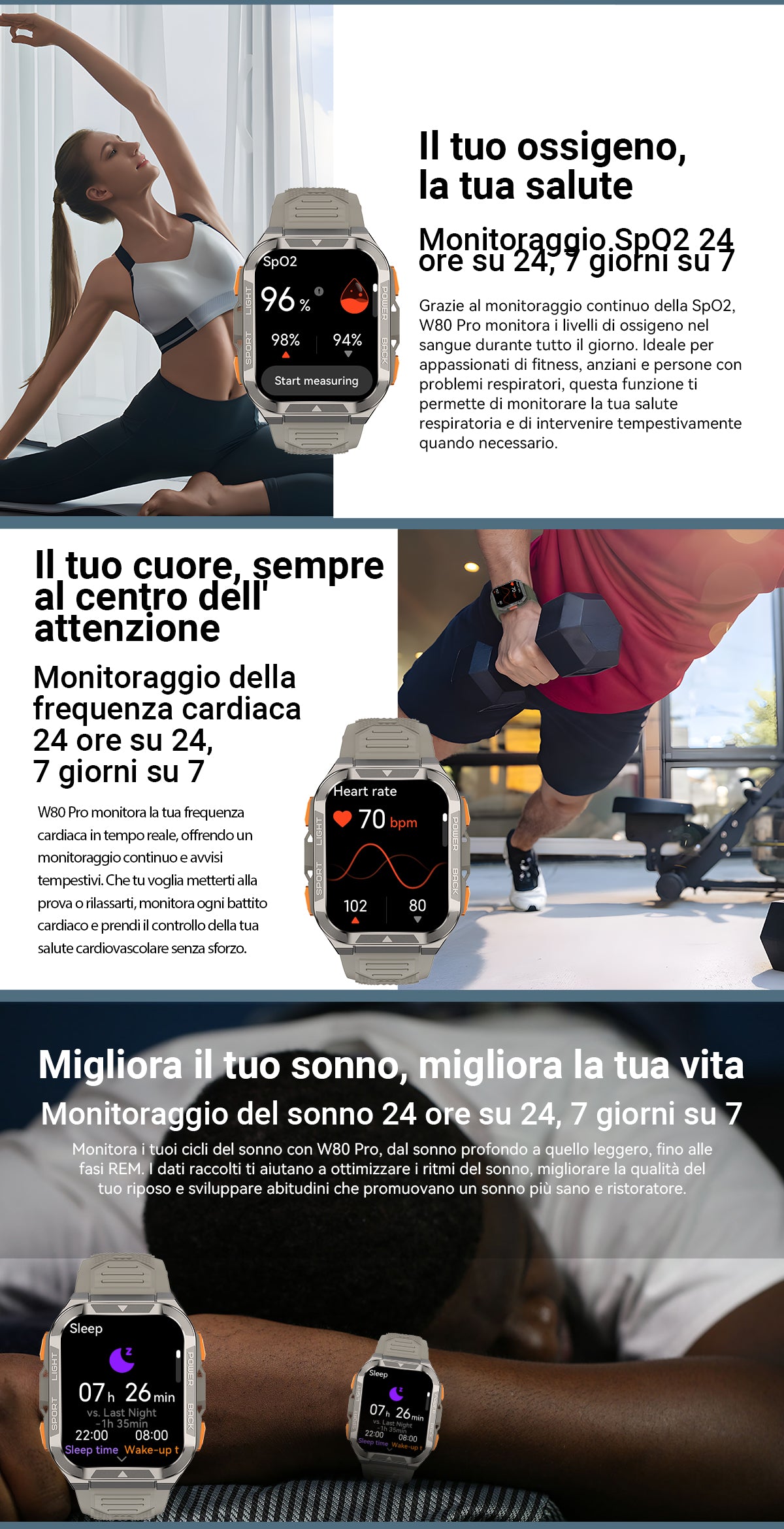 Smartwatch GPS Blackview W80 Pro per sport all'aria aperta
