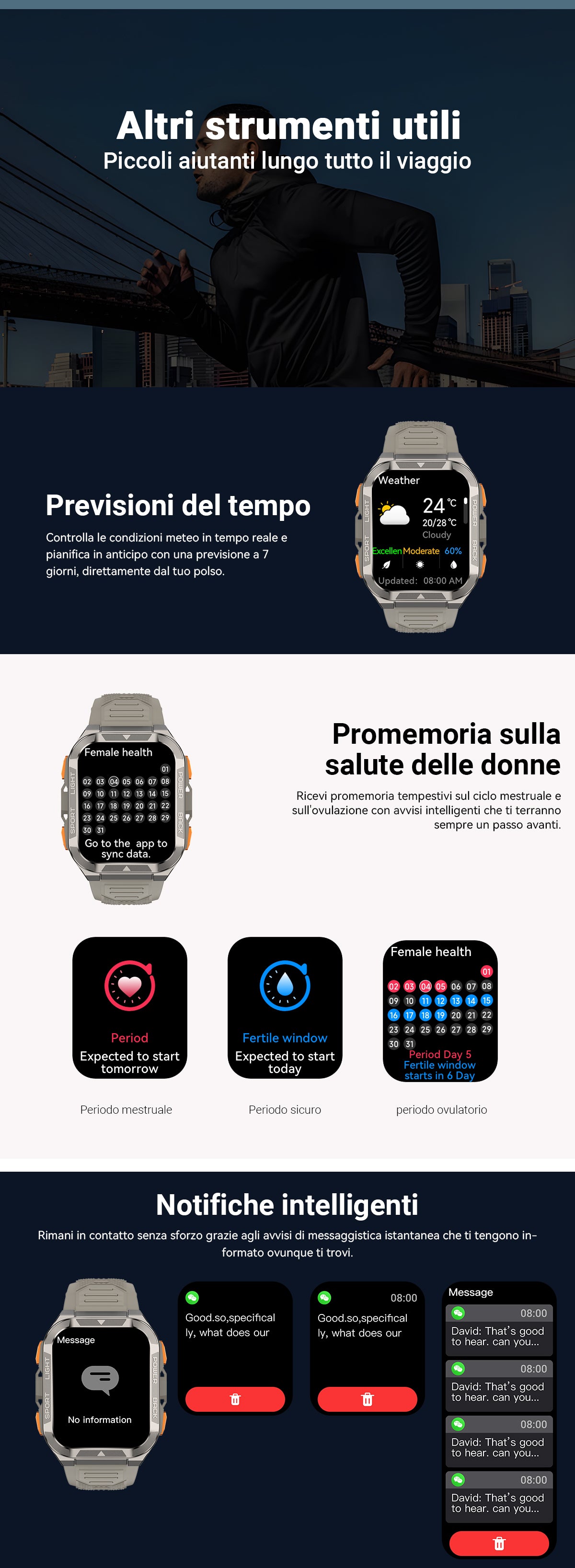 Smartwatch GPS Blackview W80 Pro per sport all'aria aperta