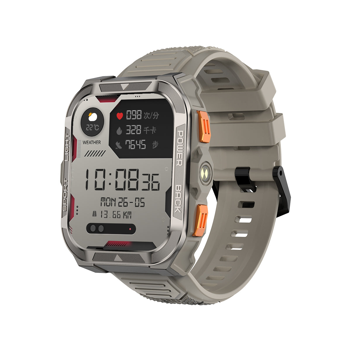 Blackview W80 Pro - Orologio intelligente per sport all'aria aperta con torcia LED integrata da 1,91 pollici e GPS da 900 mAh