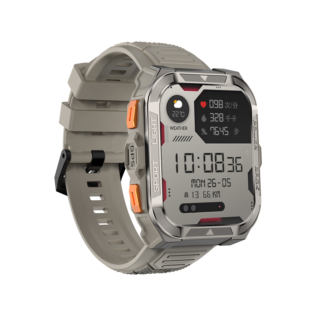 Blackview W80 Pro - Orologio intelligente per sport all'aria aperta con torcia LED integrata da 1,91 pollici e GPS da 900 mAh