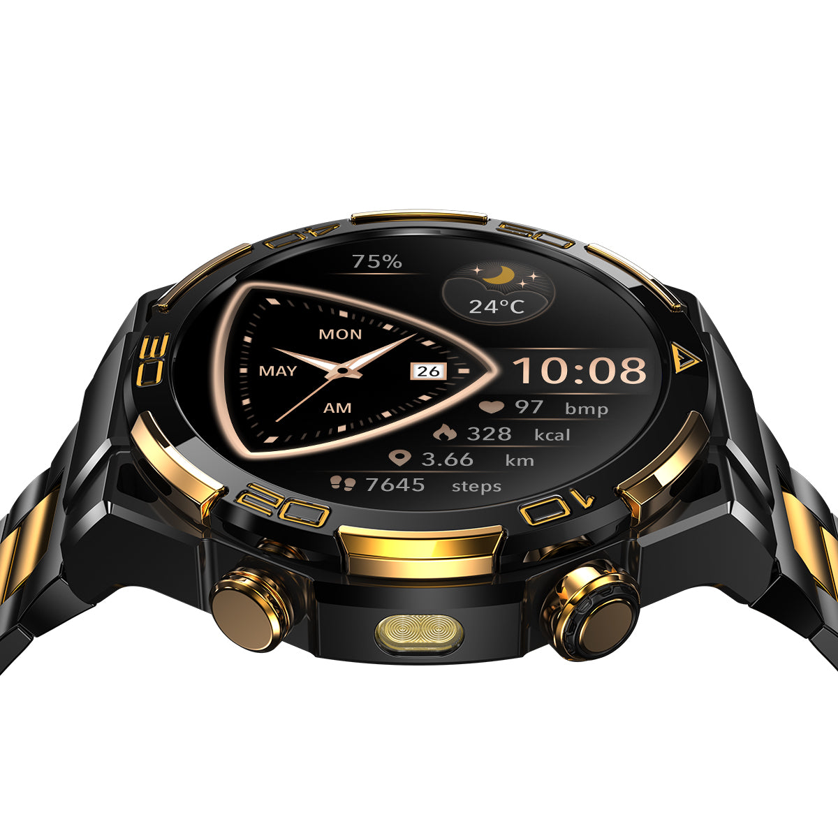 Blackview W90 Pro - Orologio intelligente per sport all'aria aperta con schermo AMOLED da 1,43 pollici, torcia LED integrata